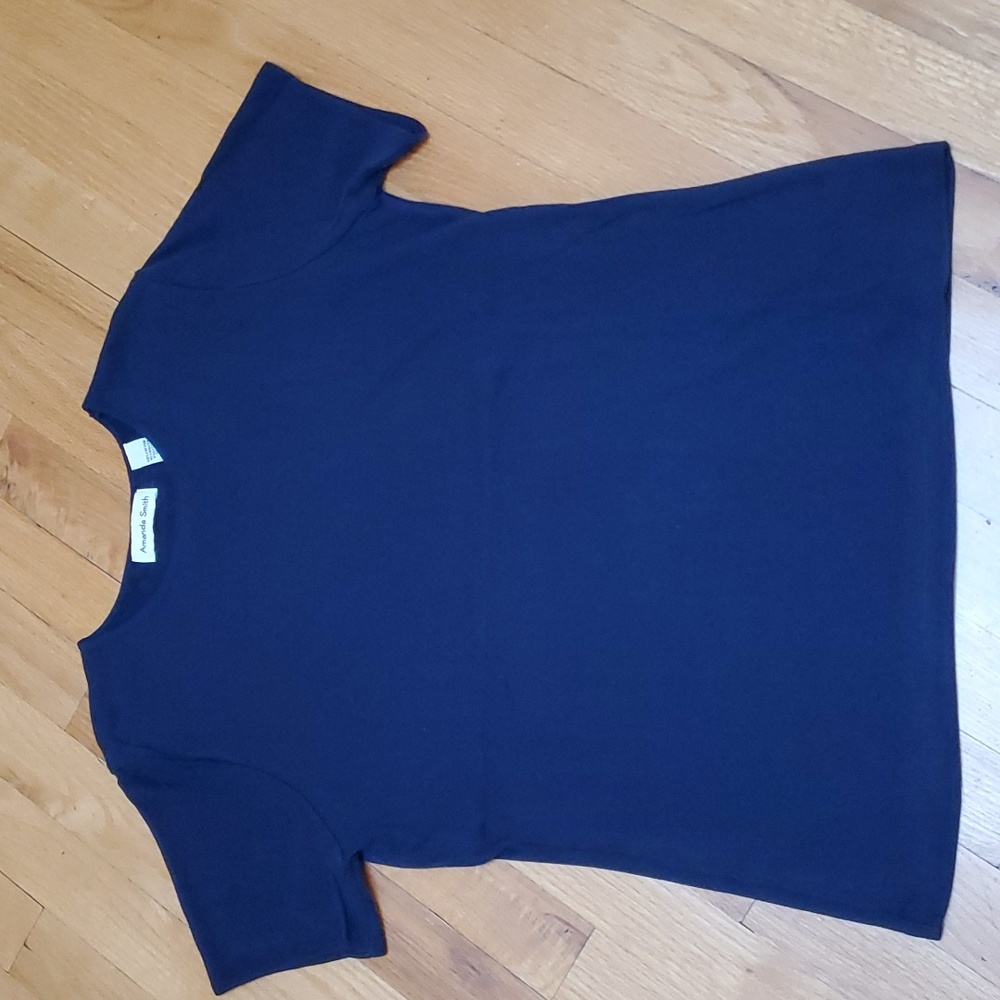 AMANDA SMITH Cotton-Stretch T-shirt - Navy Blue